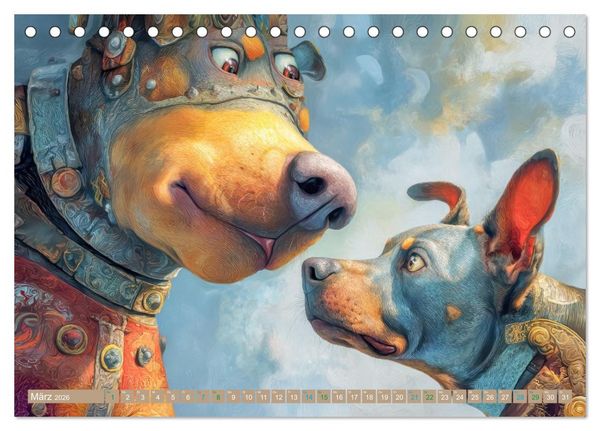Produktbild: Punkerhunde - Witzige Illustrationen (Tischkalender 2026 DIN A5 quer), CALVENDO Monatskalender