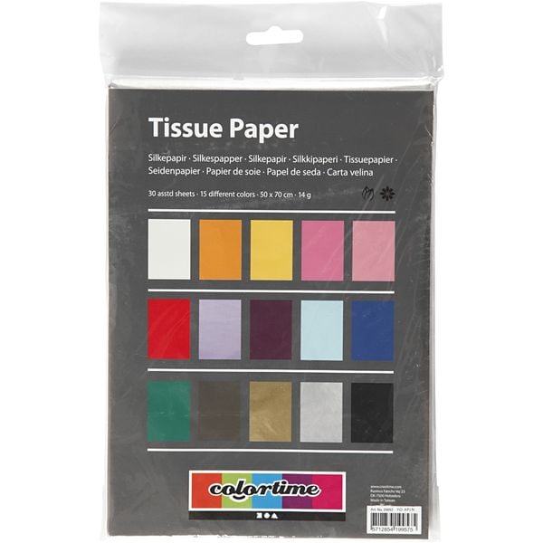 Produktbild: Creativ Company Seidenpapier, 50x70 cm, 17 g, Sortierte, Farben, 15x2 Blatt