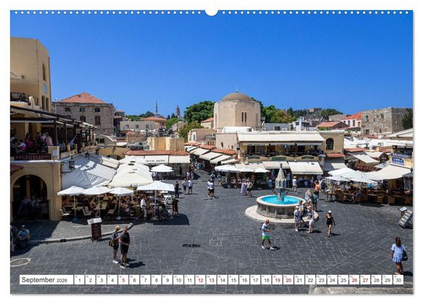 Produktbild: Rhodos und Symi, Perlen in der &Auml;gis (hochwertiger Premium Wandkalender 2026 DIN A2 quer), Kunstdruck in Hochglanz
