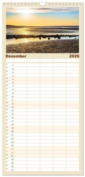 Produktbild: Familienplaner 2026 - NORDERNEY - Meine Liebe zur Nordseeinsel mit 5 Spalten (Wandkalender, 21 x 45 cm) CALVENDO
