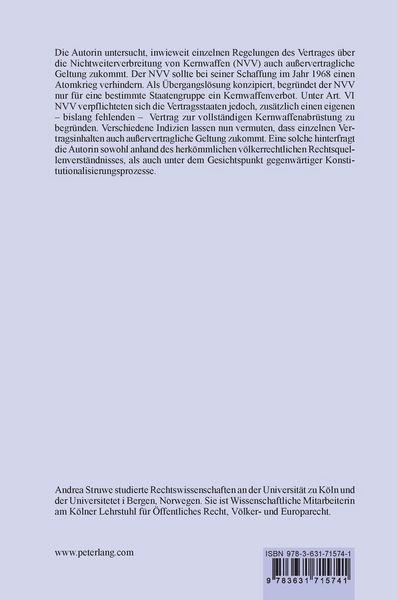 Produktbild: Die rechtliche Bindungswirkung des Vertrages &uuml;ber die Nichtweiterverbreitung von Kernwaffen gegen&uuml;ber Drittstaaten