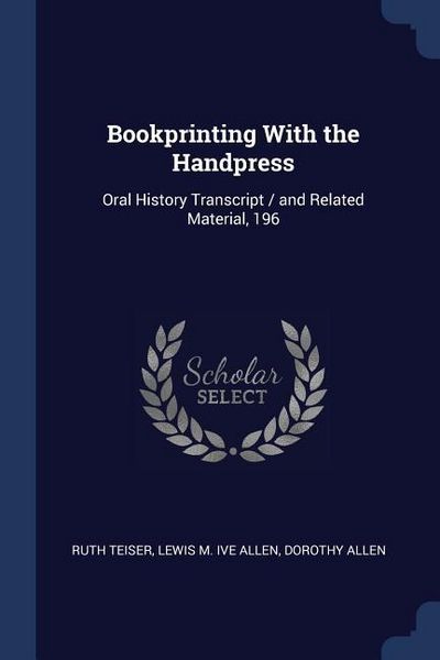 Produktbild: Bookprinting With the Handpress