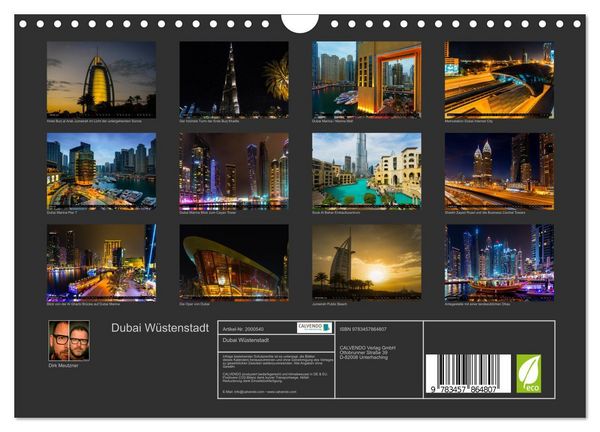 Produktbild: Dubai W&uuml;stenstadt (Wandkalender 2026 DIN A4 quer), CALVENDO Monatskalender