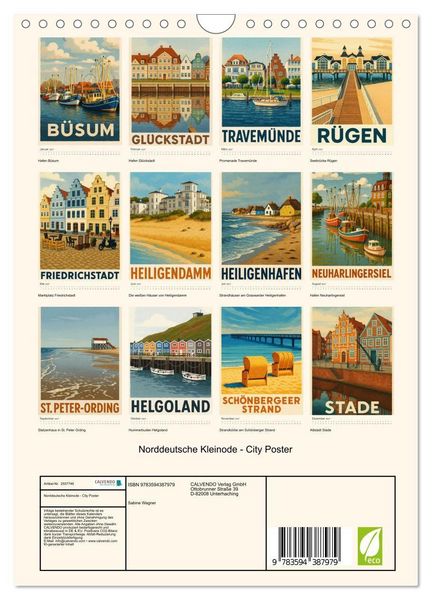 Produktbild: Norddeutsche Kleinode - City Poster (Wandkalender 2027 DIN A4 hoch), CALVENDO Monatskalender