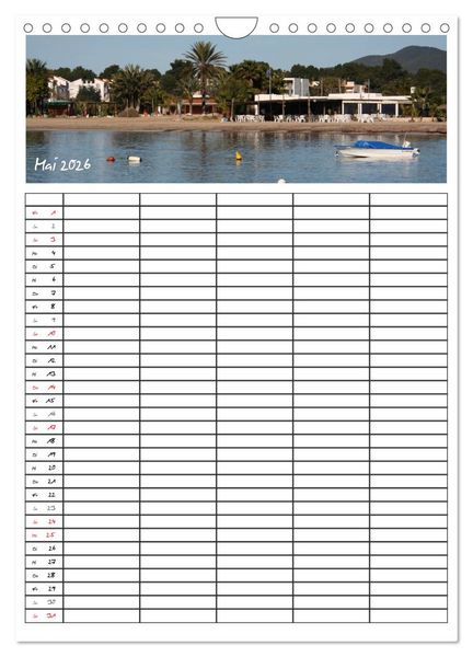 Produktbild: Ibiza / Familienplaner (Wandkalender 2026 DIN A4 hoch), CALVENDO Monatskalender