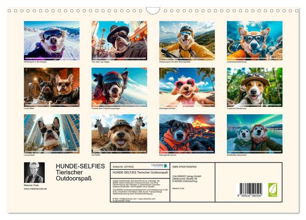 Produktbild: HUNDE-SELFIES Tierischer Outdoorspa&szlig; (Wandkalender 2026 DIN A3 quer), CALVENDO Monatskalender