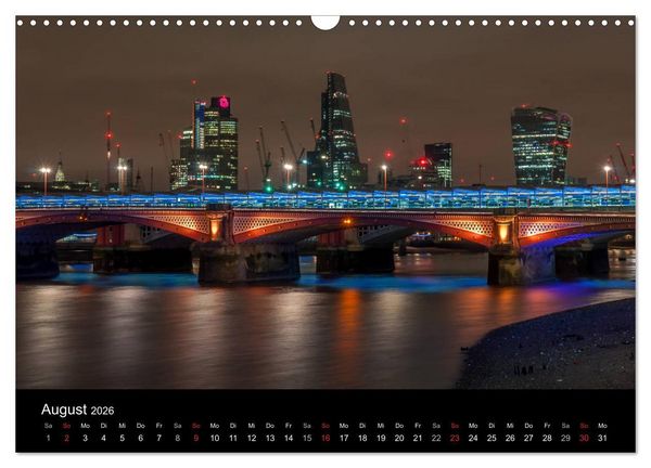 Produktbild: London - Nachts an der Themse (Wandkalender 2026 DIN A3 quer), CALVENDO Monatskalender