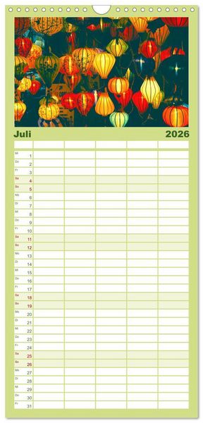 Produktbild: Familienplaner 2026 - Vietnam - Das Land der Morgenr&ouml;te. mit 5 Spalten (Wandkalender, 21 x 45 cm) CALVENDO