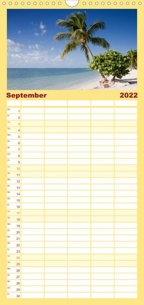 Produktbild: Familienplaner Florida - Sonne, Str&auml;nde und Naturparks (Wandkalender 2022 , 21 cm x 45 cm, hoch)