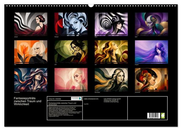 Produktbild: Fantasieportr&auml;ts zwischen Traum und Wirklichkeit (Wandkalender 2027 DIN A2 quer), CALVENDO Monatskalender