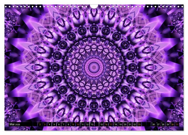 Produktbild: Energie - Mandalas, Spiritualit&auml;t durch die Farbe Lila (Wandkalender 2026 DIN A3 quer), CALVENDO Monatskalender