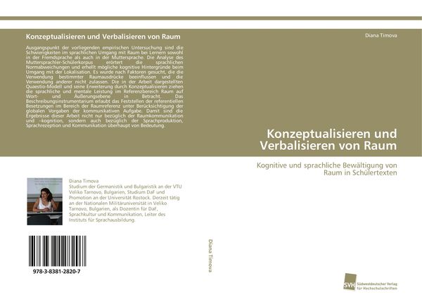 Konzeptualisieren und Verbalisieren von Raum, Taschenbuch von Diana Timova, Südwestdeutscher Verlag für Hochschulschriften, 9783838128207
