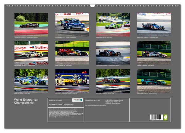 Produktbild: World Endurance Championship (Wandkalender 2026 DIN A2 quer), CALVENDO Monatskalender