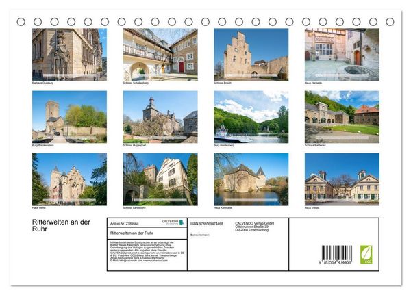 Produktbild: Ritterwelten an der Ruhr (Tischkalender 2027 DIN A5 quer), CALVENDO Monatskalender