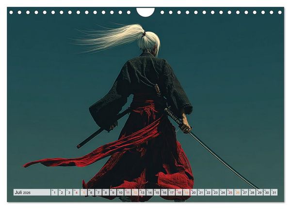 Produktbild: Die Seele des Schwertes &ndash; Samurai im Bild (Wandkalender 2026 DIN A4 quer), CALVENDO Monatskalender