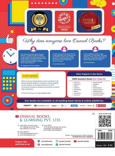 Produktbild: Oswaal CBSE Chapterwise & Topicwise Question Bank Class 11 Applied Mathematics Book (For 2023-24 Exam)