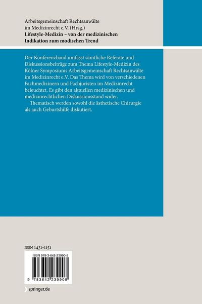 Produktbild: Lifestyle-Medizin - von der medizinischen Indikation zum modischen Trend