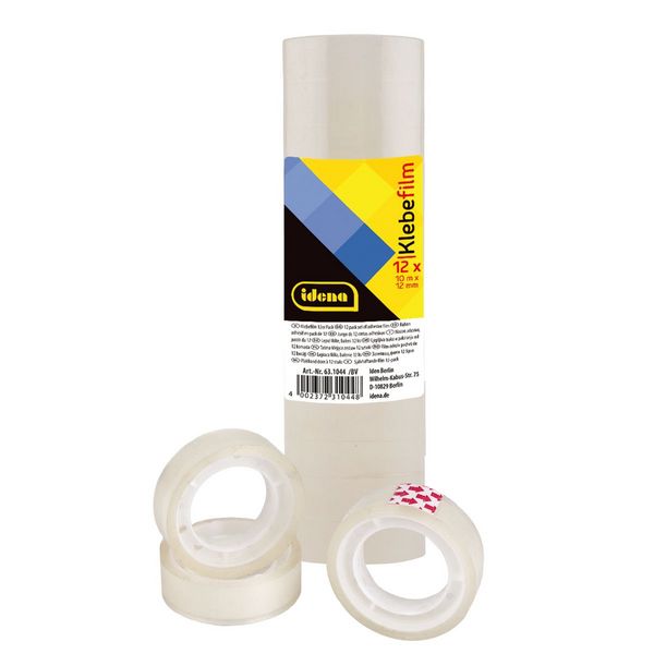 Idena Klebefilm transparent 1,2cmx10m 12 Stück