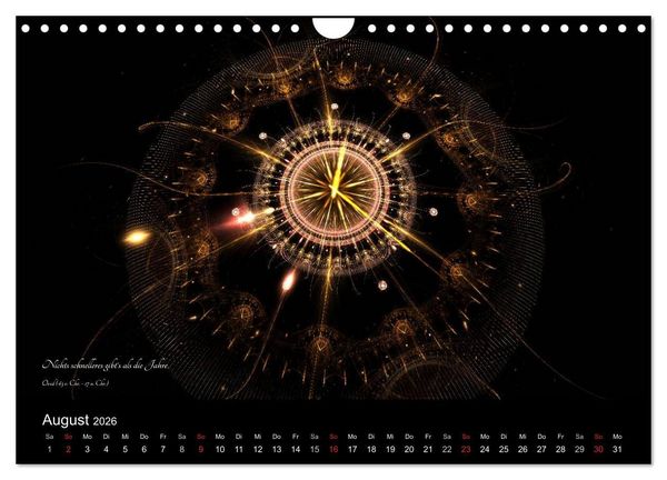 Produktbild: Zeit 2026 - Grafiken und Zitate (Wandkalender 2026 DIN A4 quer), CALVENDO Monatskalender