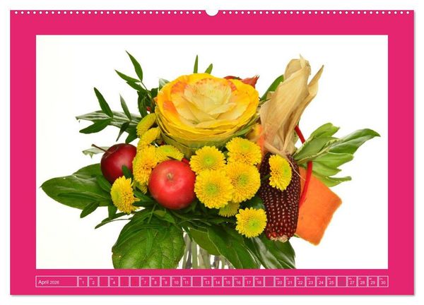 Produktbild: F&uuml;r jeden Monat ein Dankesch&ouml;n an Dich! - 12 Blumenstr&auml;u&szlig;e (hochwertiger Premium Wandkalender 2026 DIN A2 quer), Kunstdruck in Hochglanz