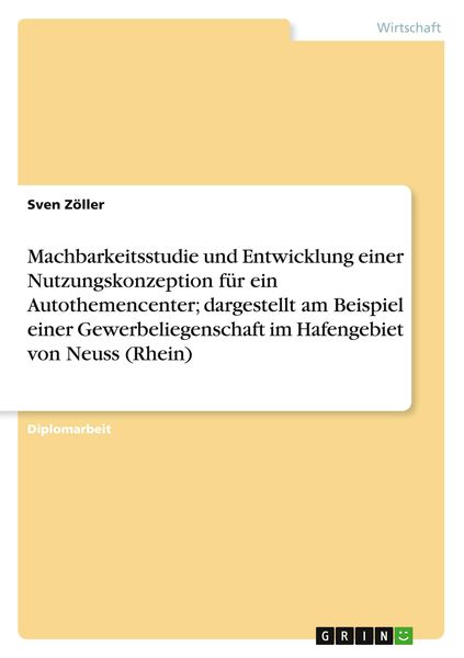 Produktbild: Machbarkeitsstudie und Entwicklung einer Nutzungskonzeption f&uuml;r ein Autothemence