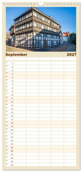 Produktbild: Familienplaner 2027 - Halberstadt Altstadtarchitektur unweit des Harzes mit 5 Spalten (Wandkalender, 21 x 45 cm) CALVENDO
