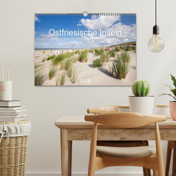 Produktbild: Ostfriesische Inseln - Borkum, Norderney, Juist, Baltrum, Langeoog, Spiekeroog, Wangerooge (Wandkalender 2026 DIN A3 quer), CALVENDO Monatskalender