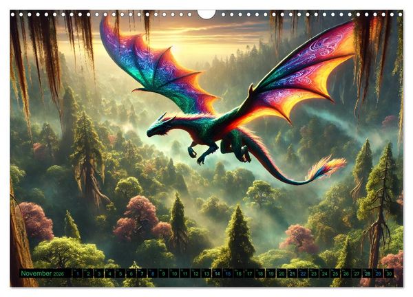 Produktbild: Pr&auml;chtige Drachen, gut oder b&ouml;se? (Wandkalender 2026 DIN A3 quer), CALVENDO Monatskalender