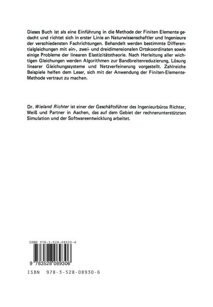 Produktbild: Numerische L&ouml;sung partieller Differentialgleichungen mit der Finite-Elemente-Methode