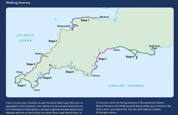 Produktbild: South West Coast Path National Trail Map