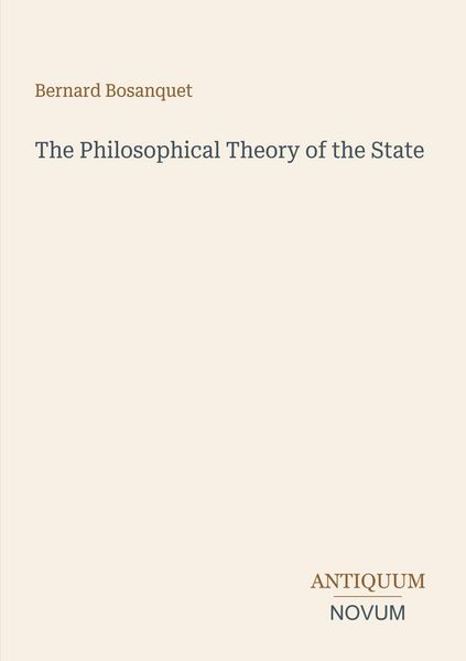 Produktbild: The Philosophical Theory of the State