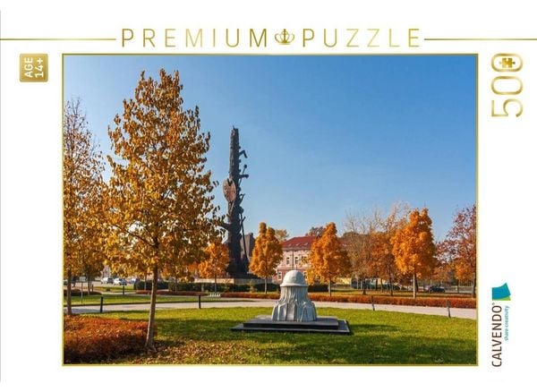 CALVENDO Puzzle Die Stahlgussplastik Elbquelle in Riesa | 500 Teile Lege-Größe 48 × 36 cm Foto-Puzzle für Erwachsene