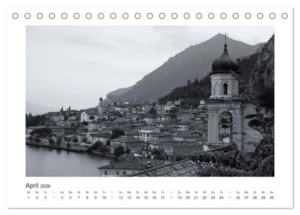 Produktbild: Limone sul Garda schwarzwei&szlig; (Tischkalender 2026 DIN A5 quer), CALVENDO Monatskalender