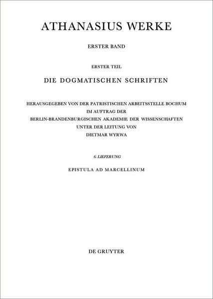 Produktbild: Werke, Lfg 6, Epistula ad Marcellinum