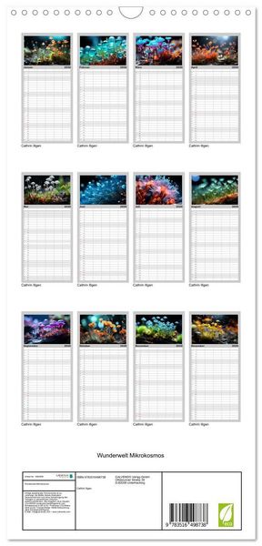 Produktbild: Familienplaner 2026 - Wunderwelt Mikrokosmos mit 5 Spalten (Wandkalender, 21 x 45 cm) CALVENDO