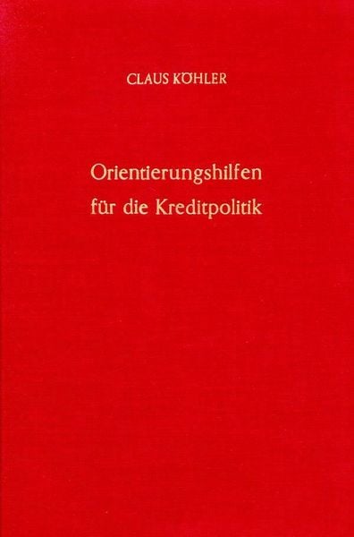 Produktbild: Orientierungshilfen f&uuml;r die Kreditpolitik.