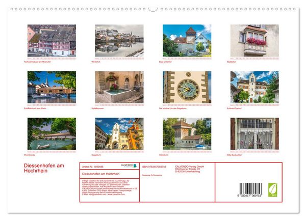 Produktbild: Diessenhofen am Hochrhein (hochwertiger Premium Wandkalender 2026 DIN A2 quer), Kunstdruck in Hochglanz