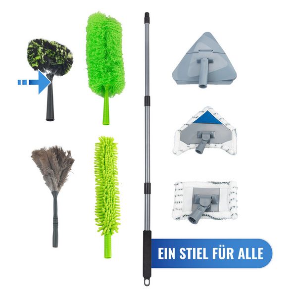Produktbild: Eck-Staubb&uuml;rste mit Knickgelenk und Teleskop-Stiel, Trocken-, und Nassreinigung