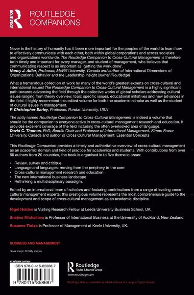 Produktbild: The Routledge Companion to Cross-Cultural Management