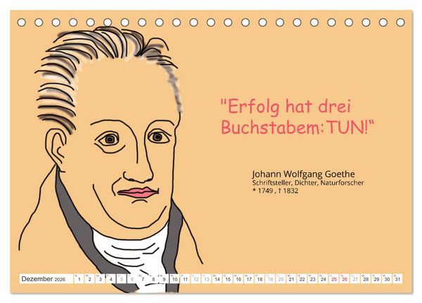 Produktbild: Zitate f&uuml;r Motivation und Perspektivenwechsel (Tischkalender 2026 DIN A5 quer), CALVENDO Monatskalender