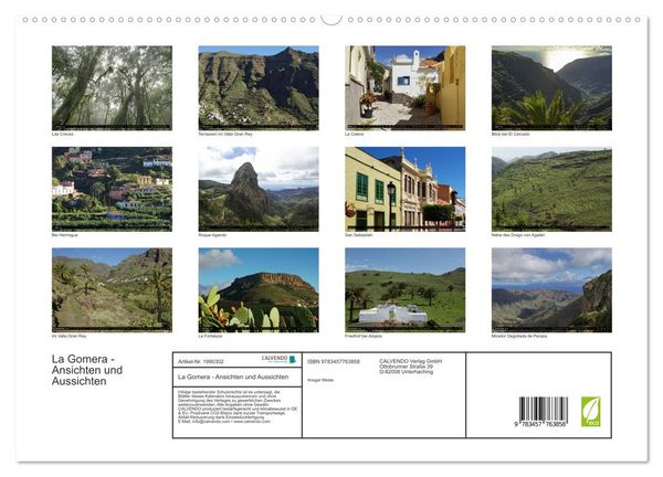 Produktbild: La Gomera - Ansichten und Aussichten (hochwertiger Premium Wandkalender 2026 DIN A2 quer), Kunstdruck in Hochglanz