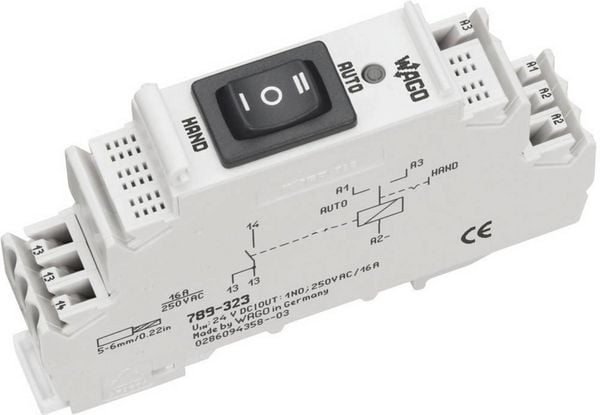 Produktbild: WAGO 789-323 Industrierelais Nennspannung: 24 V/DC Schaltstrom (max.): 16A 1 Schlie&szlig;er 1St.