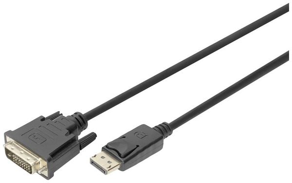 Digitus DVI / DisplayPort Anschlusskabel DisplayPort Stecker 3.00 m Schwarz DB-340301-030-S doppelt geschirmt, Geschirmt