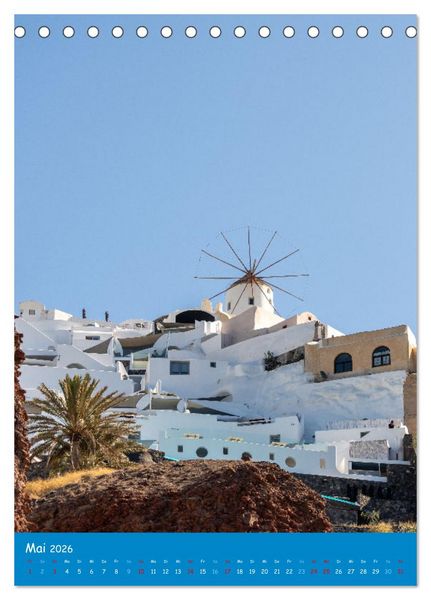 Produktbild: Griechenland - Die griechischen Inseln Mykonos und Santorini (Tischkalender 2026 DIN A5 hoch), CALVENDO Monatskalender