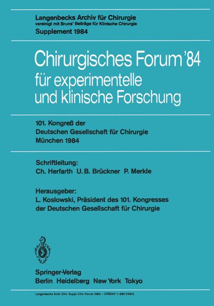 Produktbild: Chirurgisches Forum &rsquo;84 f&uuml;r experimentelle und klinische Forschung