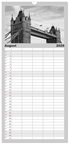 Produktbild: Familienplaner 2026 - LONDON Urbaner Flair mit 5 Spalten (Wandkalender, 21 x 45 cm) CALVENDO