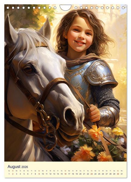 Produktbild: Kinder-Fantasy. Edle Burgfr&auml;ulein und Ritter im Mittelalter (Wandkalender 2026 DIN A4 hoch), CALVENDO Monatskalender
