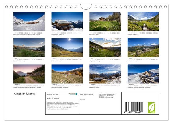 Produktbild: Almen im Ultental (Wandkalender 2026 DIN A4 quer), CALVENDO Monatskalender