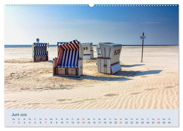 Produktbild: Nordseek&uuml;ste Am Strand von Sankt Peter-Ording (hochwertiger Premium Wandkalender 2026 DIN A2 quer), Kunstdruck in Hochglanz
