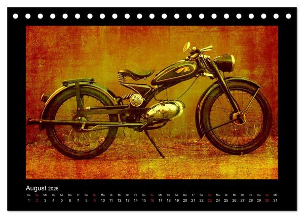 Produktbild: Motorrad Oldtimer (Tischkalender 2026 DIN A5 quer), CALVENDO Monatskalender